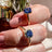 Vintage Hexagon Ring - Tanzanite Rings Handmade Handcrafted