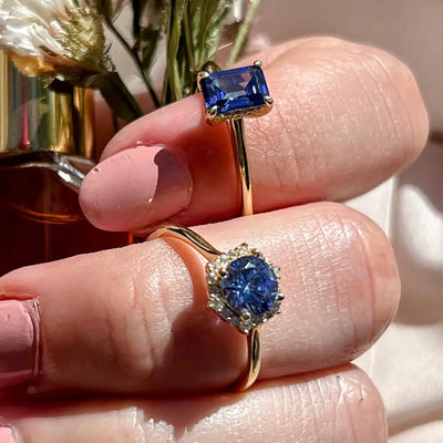 Vintage Hexagon Ring - Tanzanite Rings Handmade Handcrafted