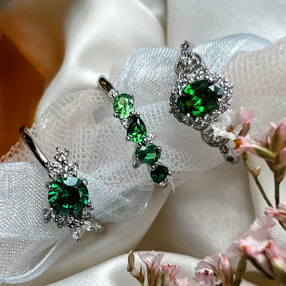 Vintage Natural Oval Emerald Ring Rings Handmade Handcrafted