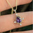 Vintage Teardrop Amethyst Halo Pendant Necklace Necklaces Handmade Handcrafted