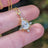 Vintage Teardrop Moissanite Halo Pendant Necklace Necklaces Handmade Handcrafted