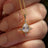 Vintage Teardrop Moissanite Halo Pendant Necklace Necklaces Handmade Handcrafted