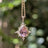 Vintage Teardrop Pink Tourmaline Halo Pendant Necklace Necklaces Handmade Handcrafted