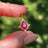 Vintage Teardrop Ruby Halo Pendant Necklace Necklaces Handmade Handcrafted