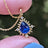 Vintage Teardrop Sapphire Halo Pendant Necklace Necklaces Handmade Handcrafted
