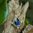 Vintage Teardrop Sapphire Halo Pendant Necklace Necklaces Handmade Handcrafted