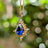 Vintage Teardrop Sapphire Halo Pendant Necklace Necklaces Handmade Handcrafted