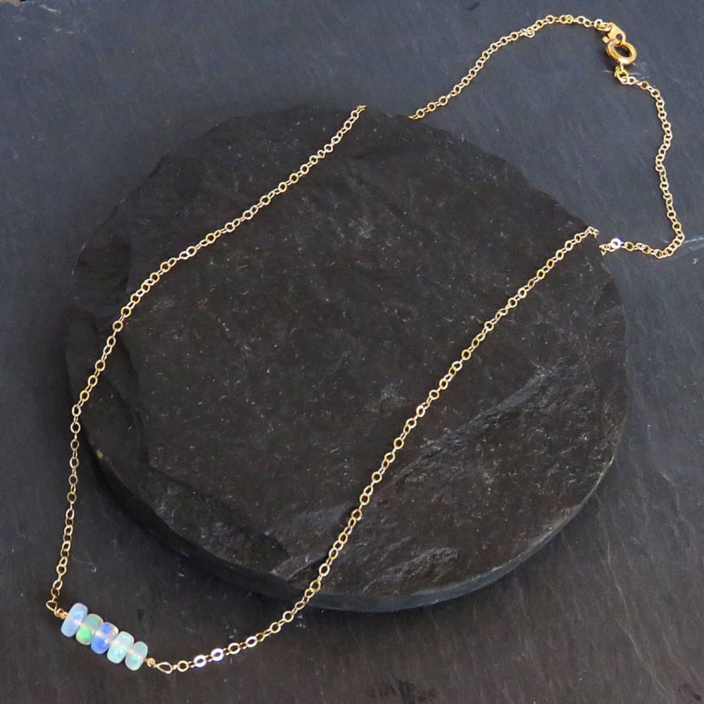 Welo Opal Bar Necklace Necklaces Handmade Handcrafted