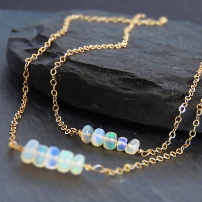 Welo Opal Bar Necklace Necklaces Handmade Handcrafted