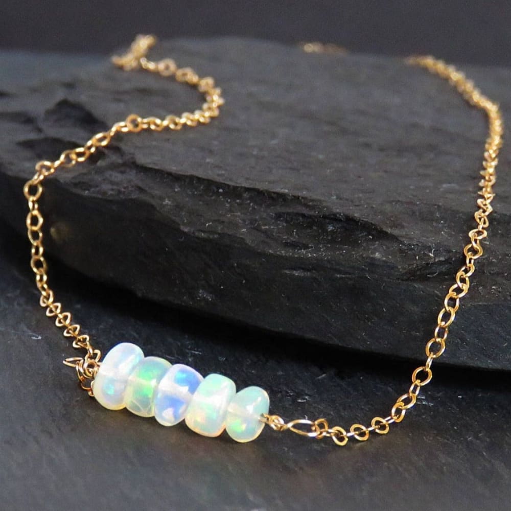 Welo Opal Bar Necklace Necklaces Handmade Handcrafted