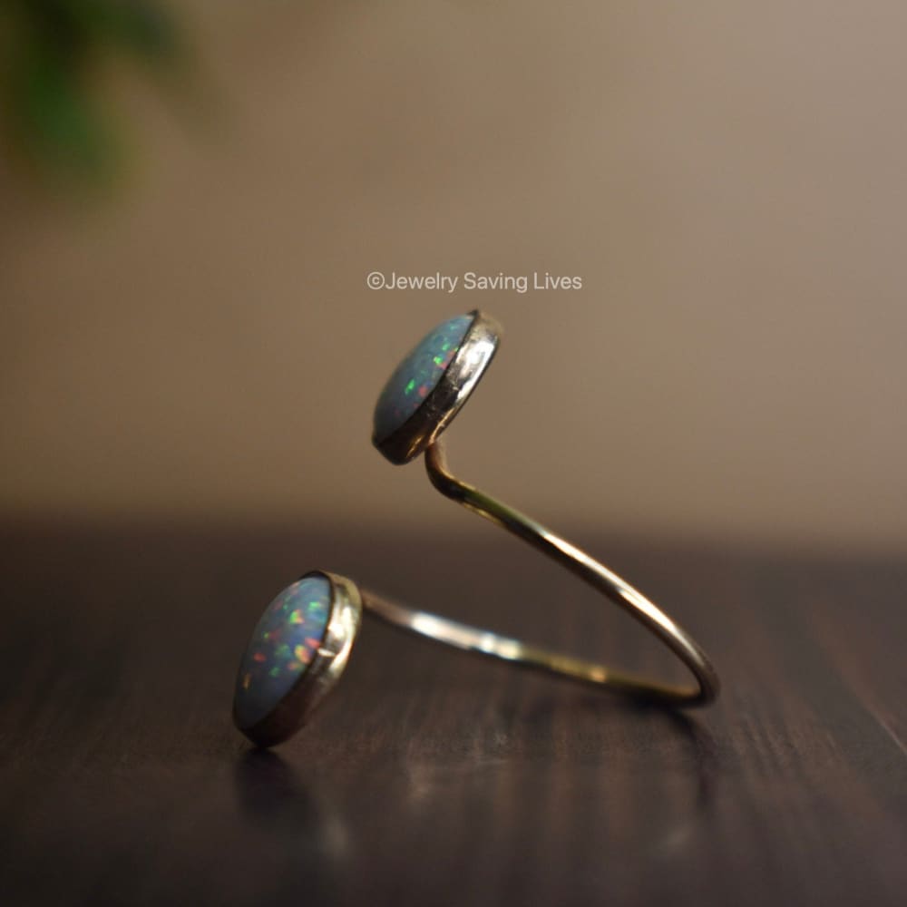 White Opal and Opal ring Rings Handmade Handcrafted