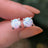 White Opal Stud Earrings Earrings Handmade Handcrafted