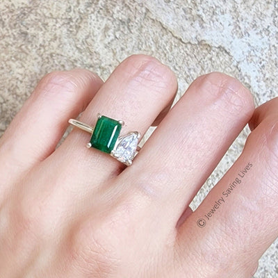 Pick Your Own Birthstone - Juxtaposition Two Stone Ring