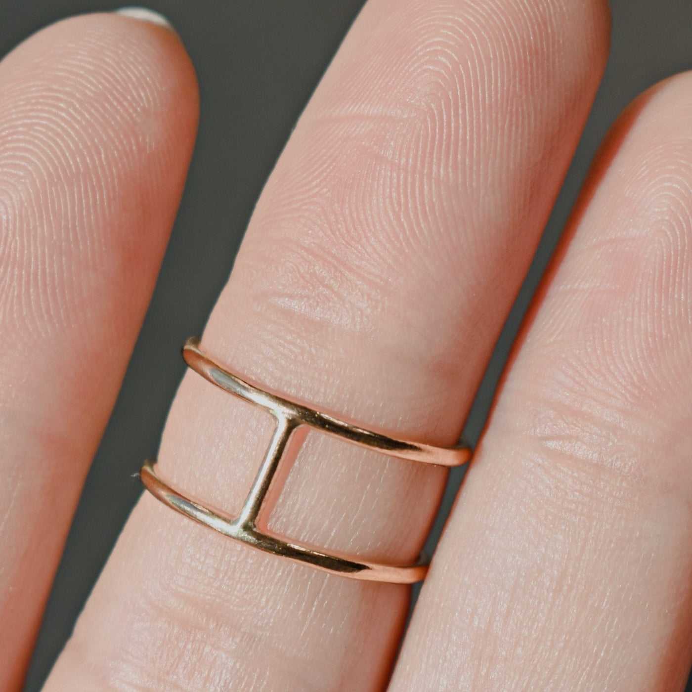 double band stacking ring in gold