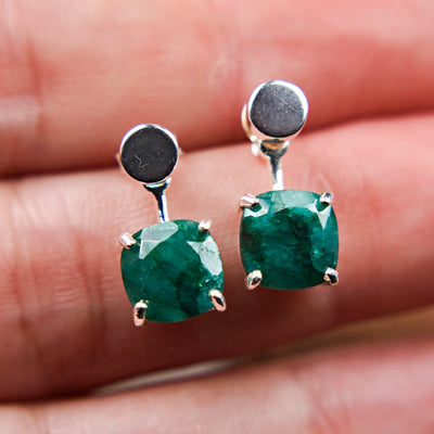 Emerald Jacket Dangle Earrings