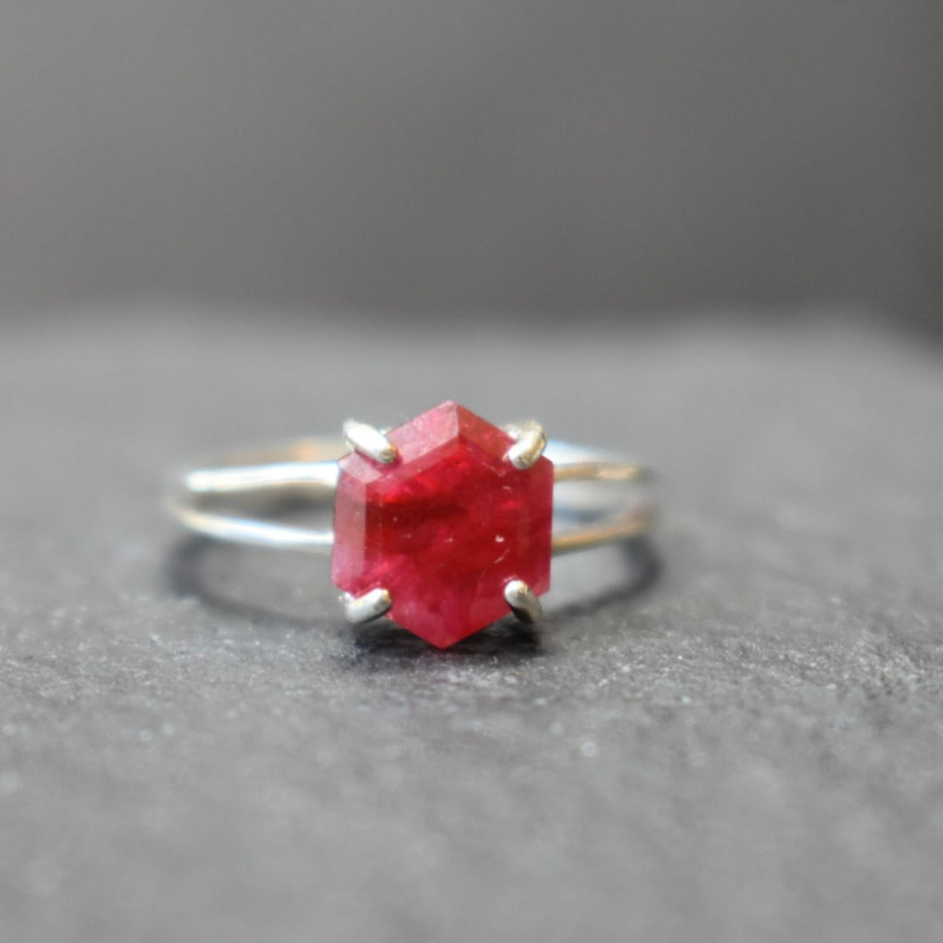 Hexagon Ruby Ring