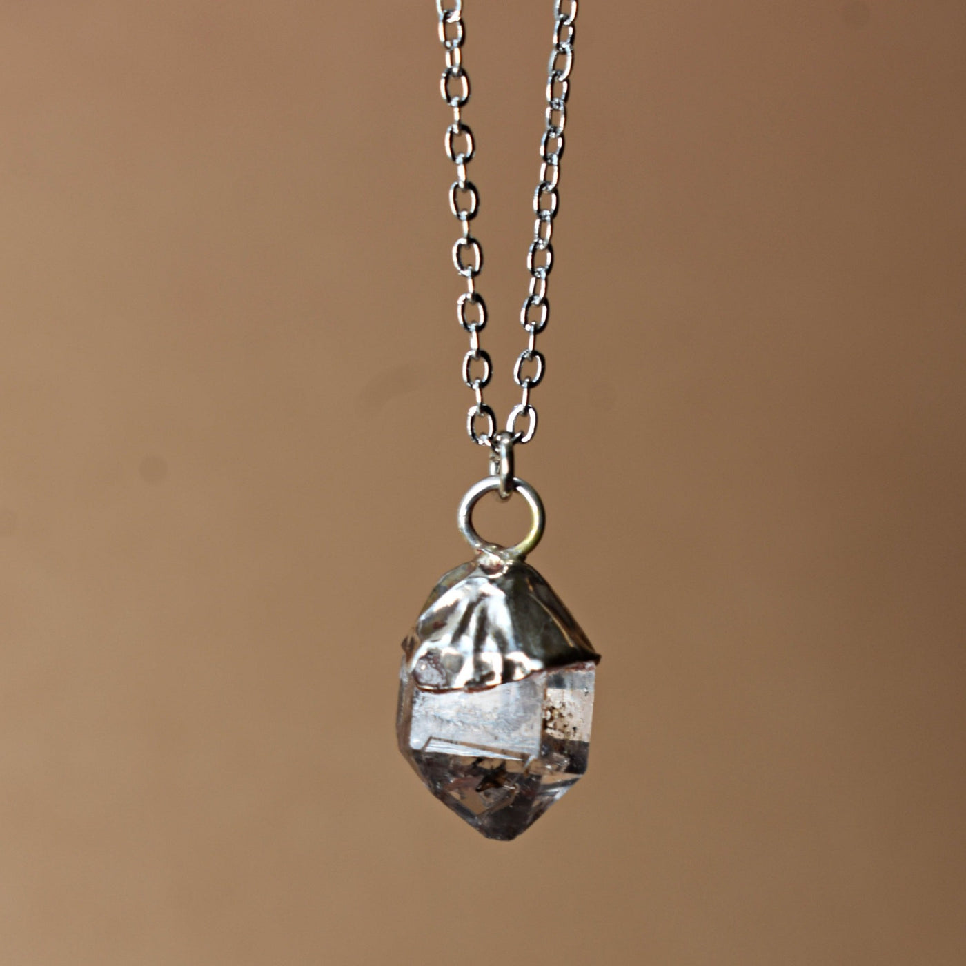 Herkimer Diamond Bezeled Necklace