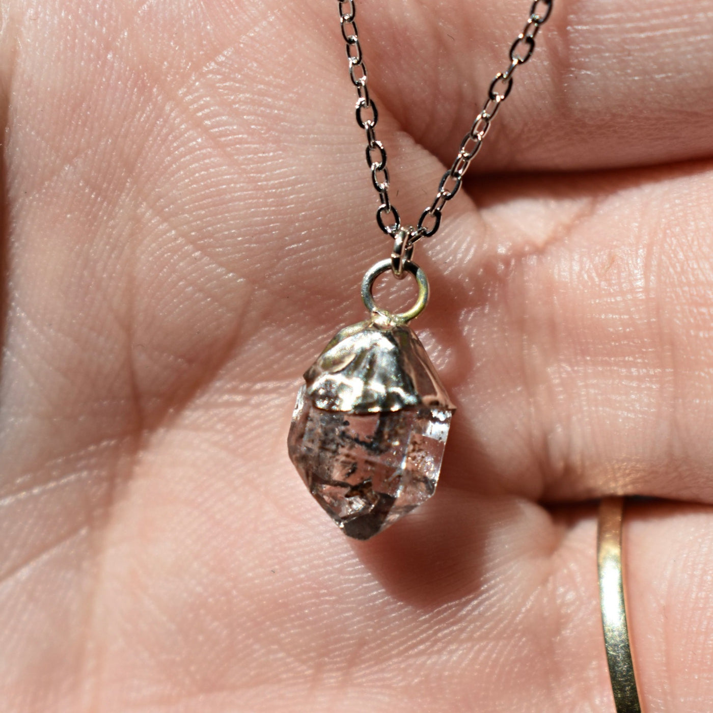Herkimer Diamond Bezeled Necklace