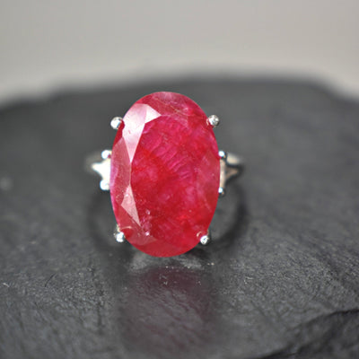 Oval Natural Ruby Cocktail Ring