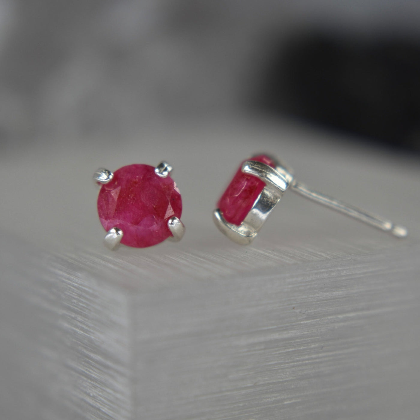 dainty ruby earrings, natural ruby, ruby earring, 