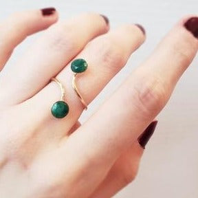 vintage raw emerald ring