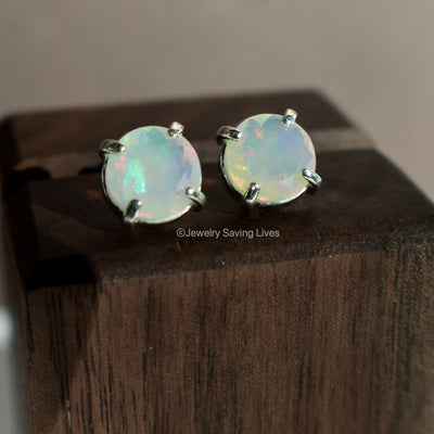 Natural Welo Opal Stud Earrings