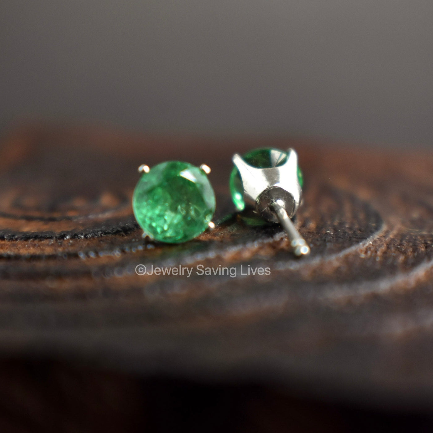 Faceted Natural Emerald Doublet Earrings