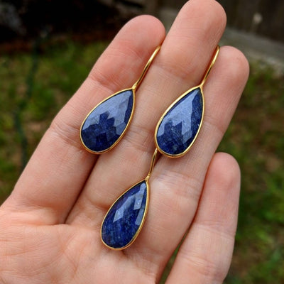 Large Teardrop Sapphire Earrings