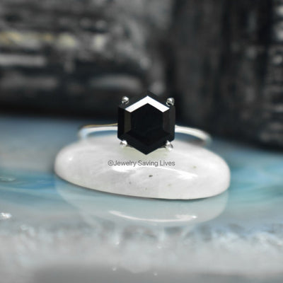 Onyx Hexagon Ring