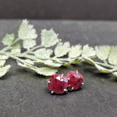 The Colette - Natural Ruby Stud Earrings