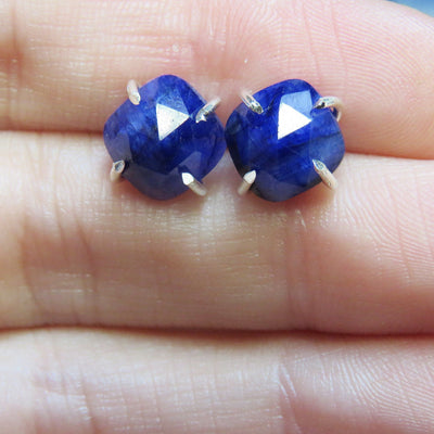 The Colette - Natural Sapphire Stud Earrings