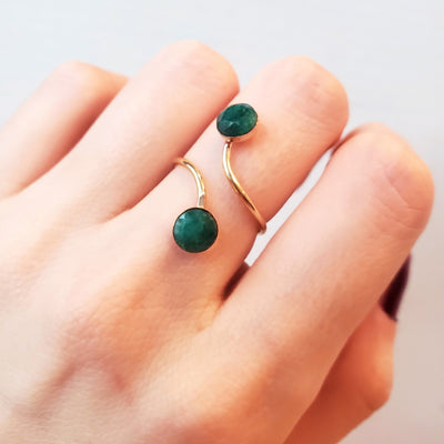 emerald ring in sterling silver