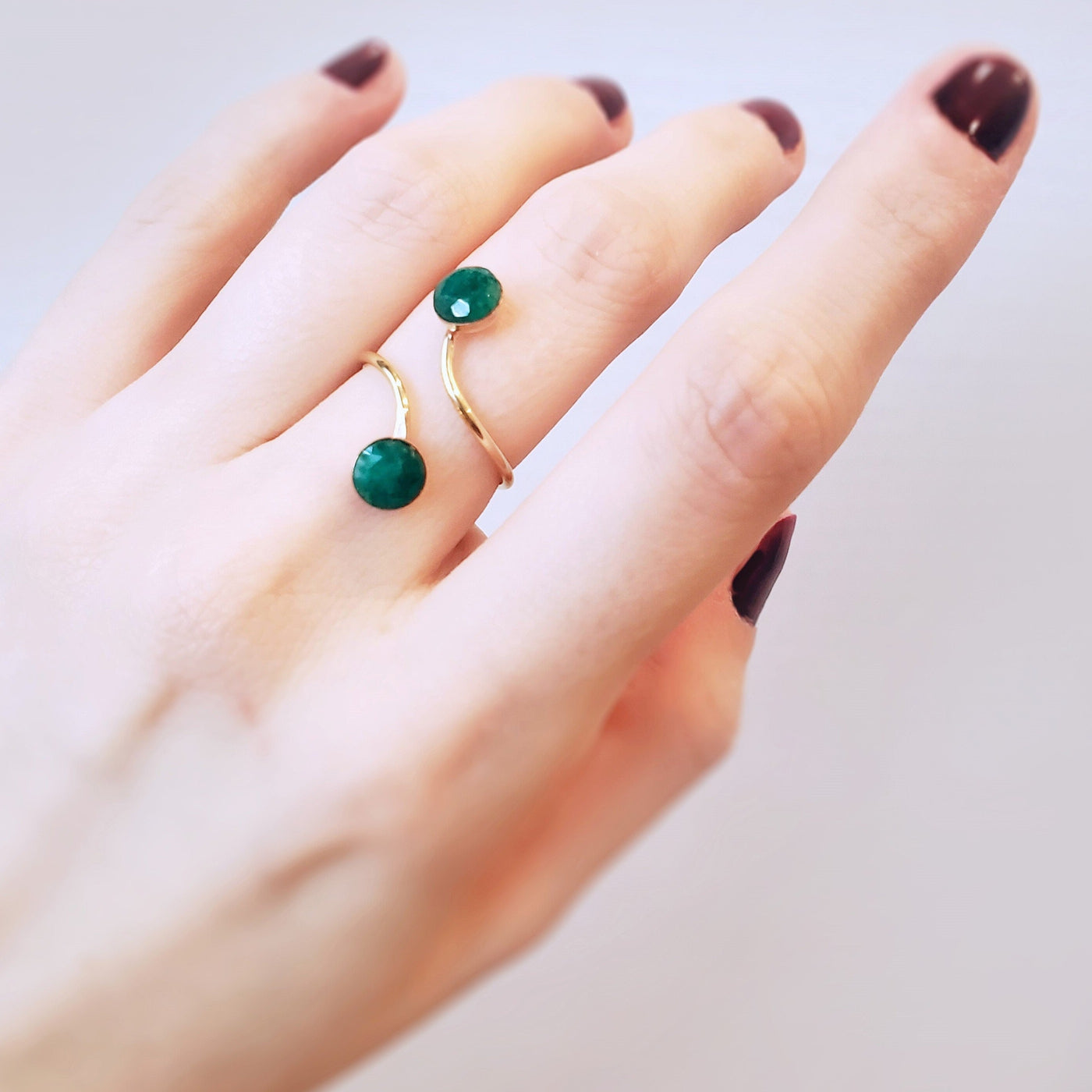 adjustable emerald ring