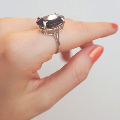 Oval Natural Sapphire Cocktail Ring