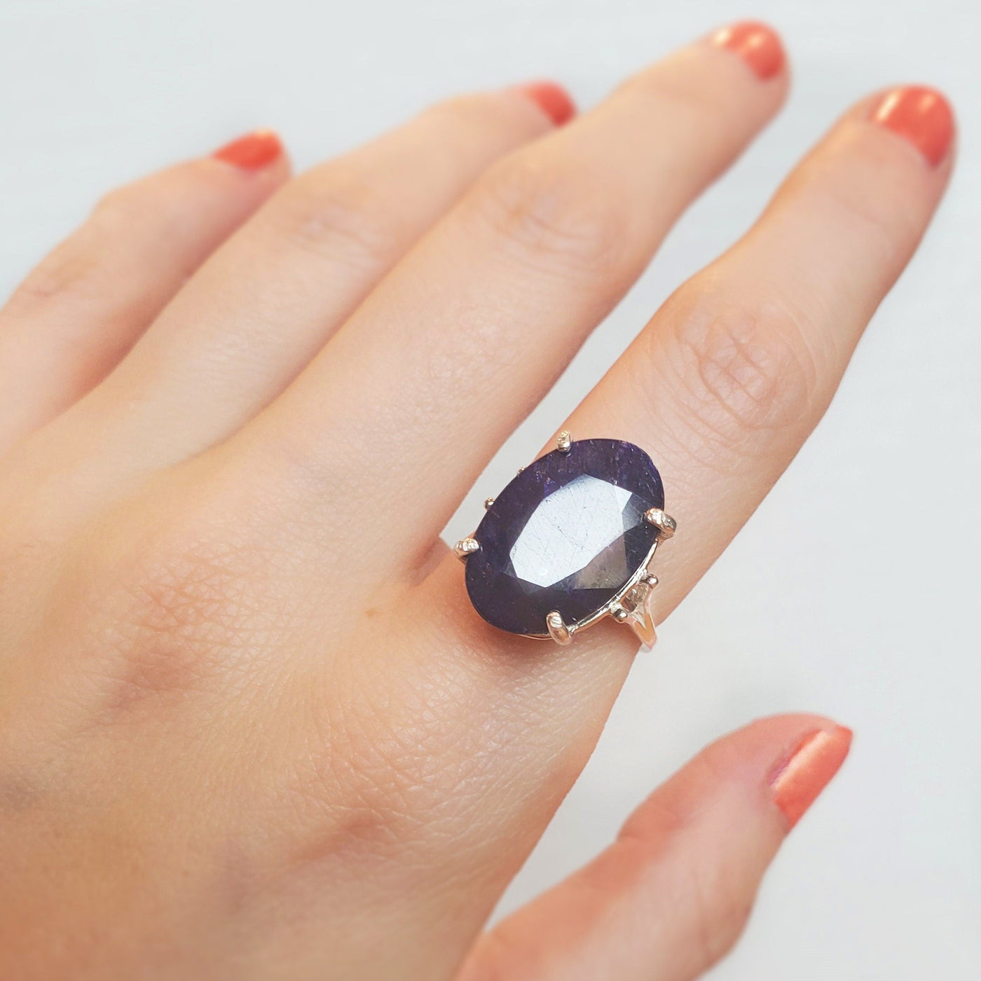 Oval Natural Sapphire Cocktail Ring