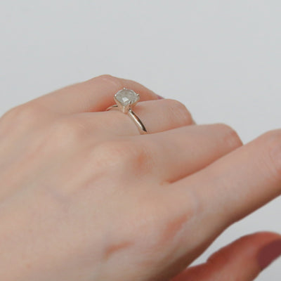 Solitaire White Diamond Ring