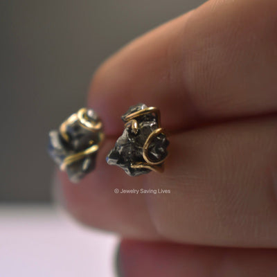 Meteorite Stud Earrings