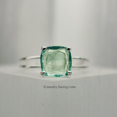 The Asher (double band) - Natural Green Fluorite
