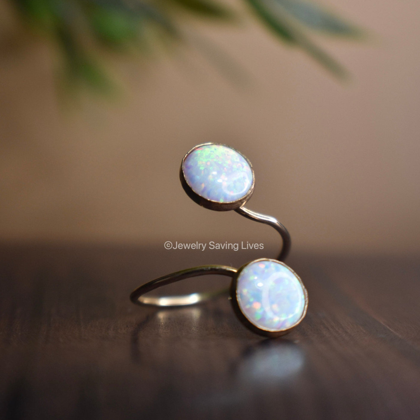 White Opal and Opal ring