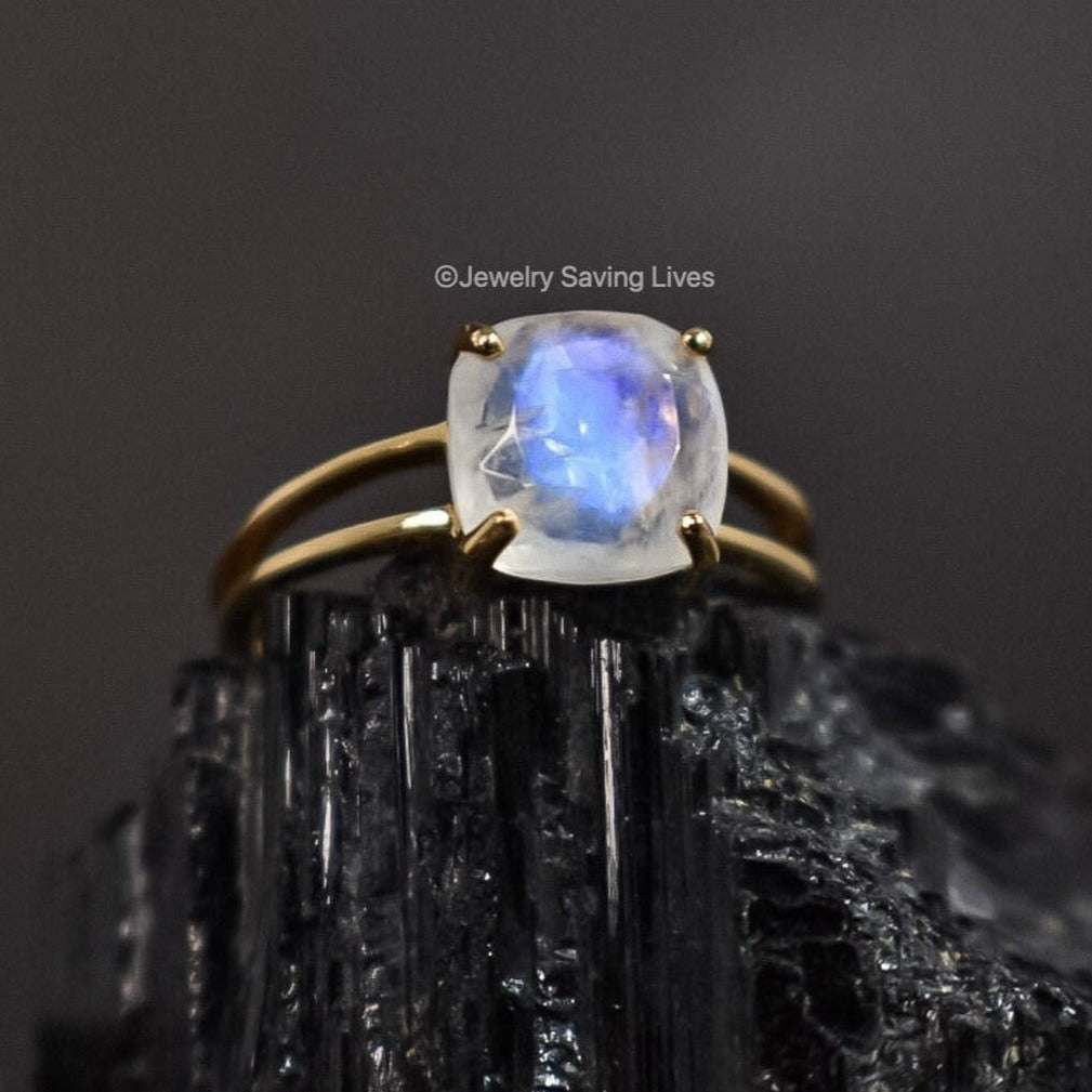 The Asher (double band) - Natural Moonstone