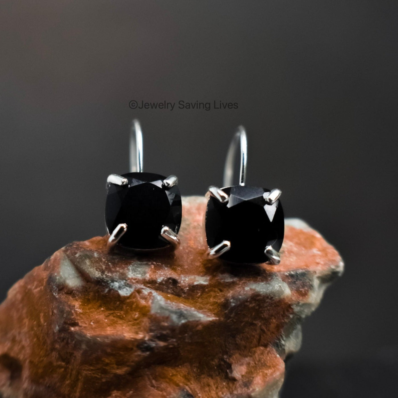 The Ashera - Natural Onyx Dangle Earrings