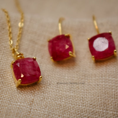 The Ashlynn- Natural Ruby Necklace