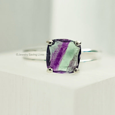 The Asher (double band) - Natural Bi-Color Fluorite